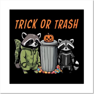 Halloween Raccoon Duo - Trick or Trash Posters and Art